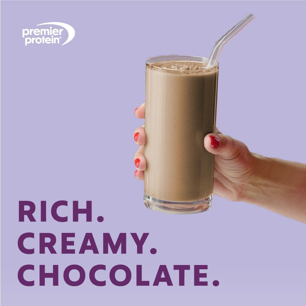 Premier Protein Powder Plus Fiber, Chocolate, 25g Protein, 7g Fiber to Support Gut Health, No Added Sugar (17 Servings)