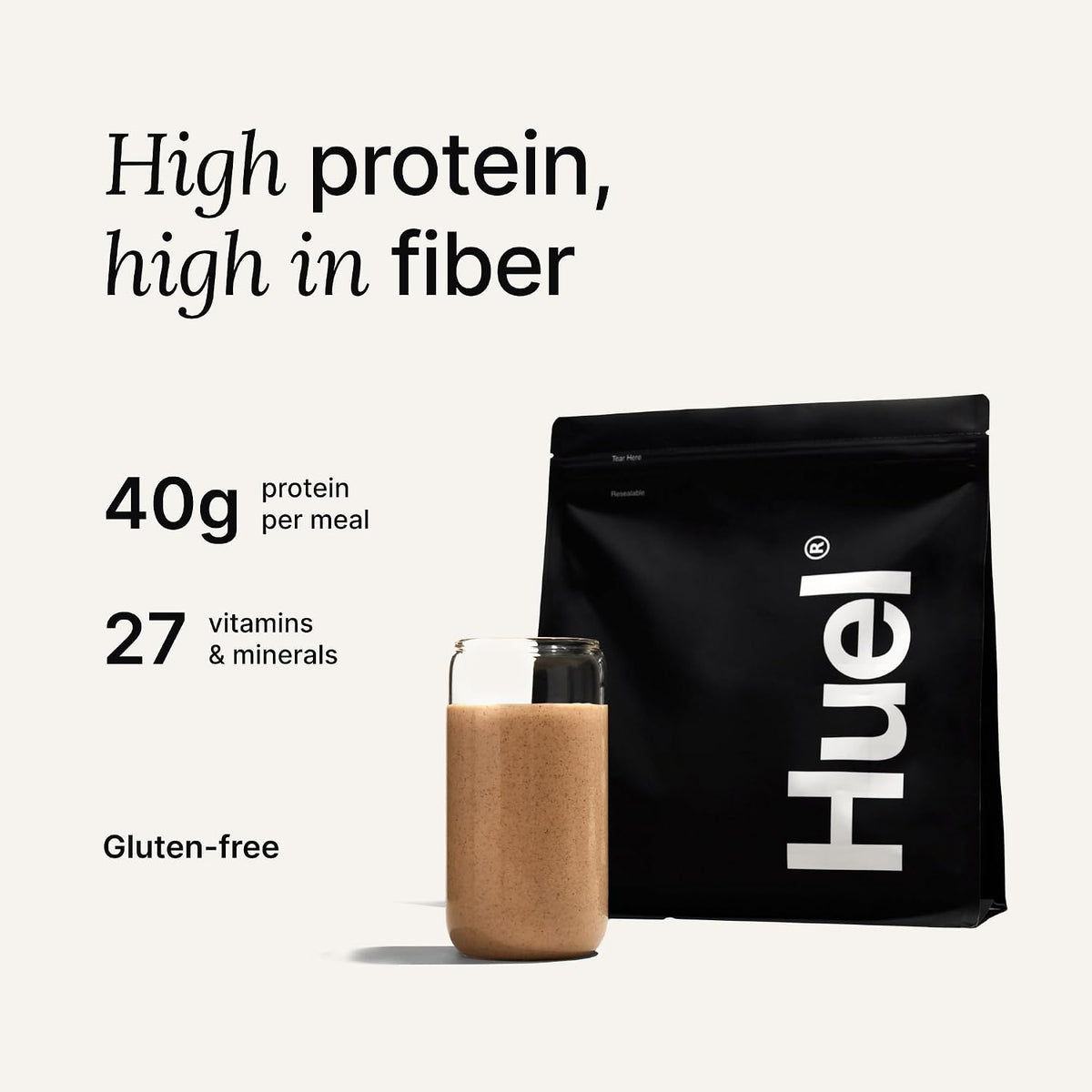 Huel Black Edition | Chocolate 40g Vegan Protein Powder | Meal Replacement | 17 Servings | 8g Fiber | 27 Vitamins and Minerals | Gluten Free | Nutritionally Complete Meal Replacement