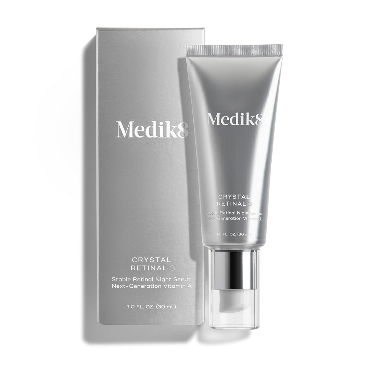 Medik8 Crystal Retinal 3 - Firming, Advanced Skin Retinaldehyde Face Serum - Night Serum with Hyaluronic Acid and Vitamin E - Gluten Free - 1 oz
