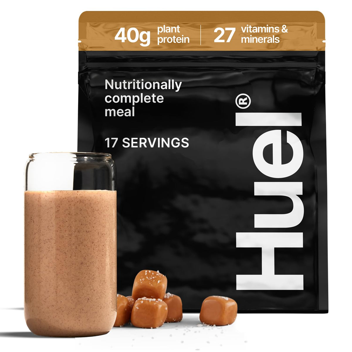 Huel Black Edition | Chocolate 40g Vegan Protein Powder | Meal Replacement | 17 Servings | 8g Fiber | 27 Vitamins and Minerals | Gluten Free | Nutritionally Complete Meal Replacement