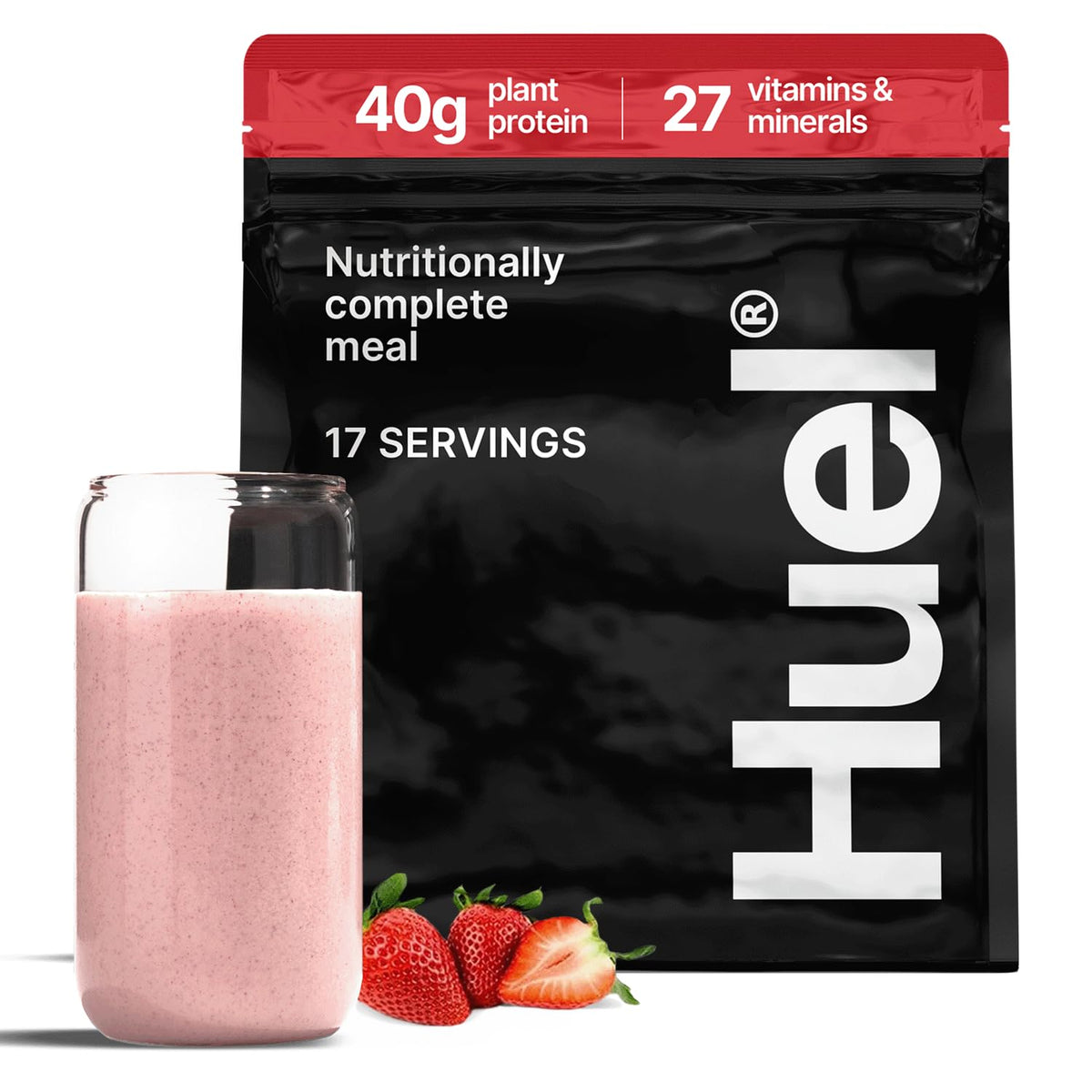 Huel Black Edition | Chocolate 40g Vegan Protein Powder | Meal Replacement | 17 Servings | 8g Fiber | 27 Vitamins and Minerals | Gluten Free | Nutritionally Complete Meal Replacement