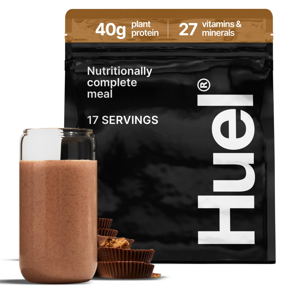 Huel Black Edition | Chocolate 40g Vegan Protein Powder | Meal Replacement | 17 Servings | 8g Fiber | 27 Vitamins and Minerals | Gluten Free | Nutritionally Complete Meal Replacement