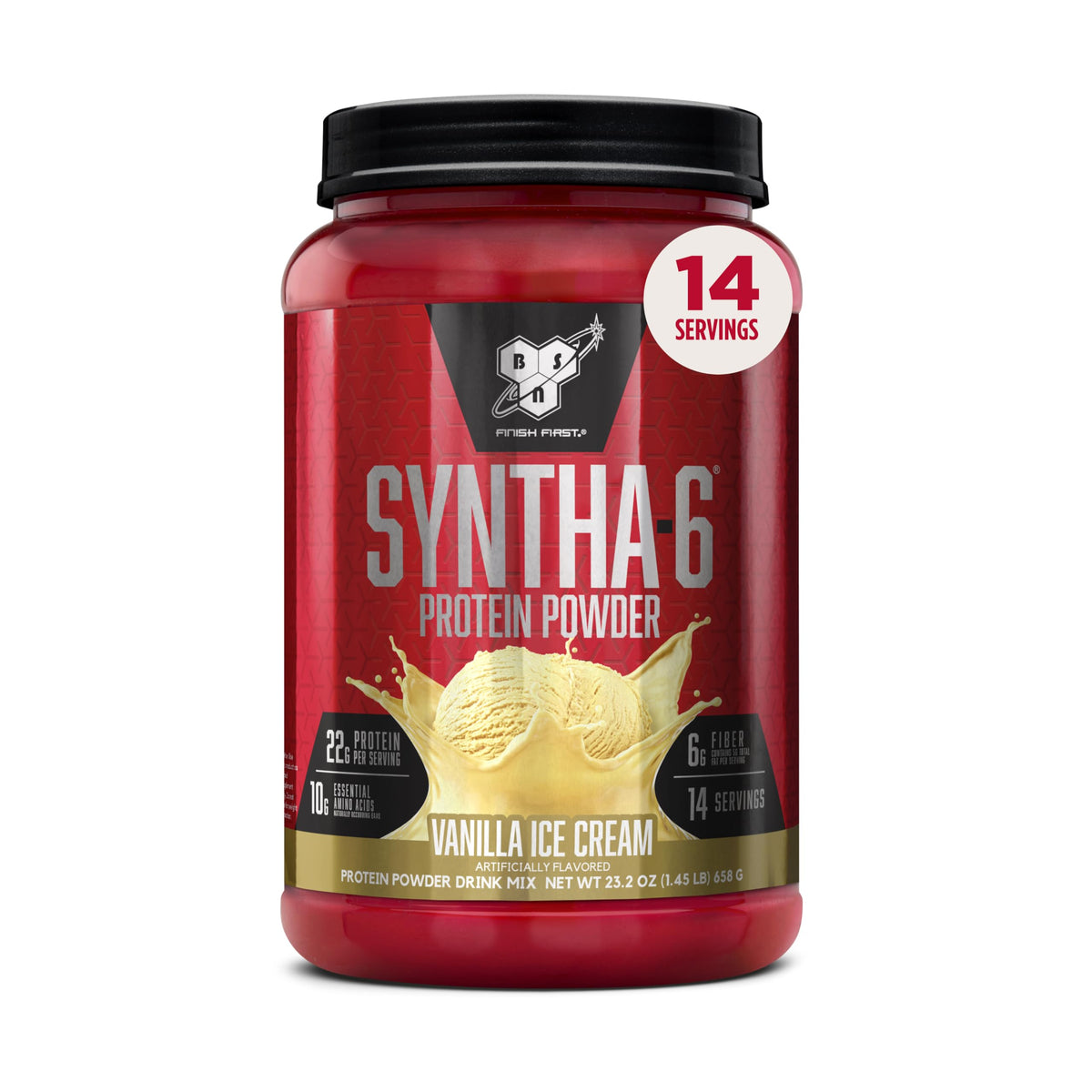 BSN SYNTHA-6 Premium Protein Powder, 6g Fiber, Whey Isolate, 48 Servings