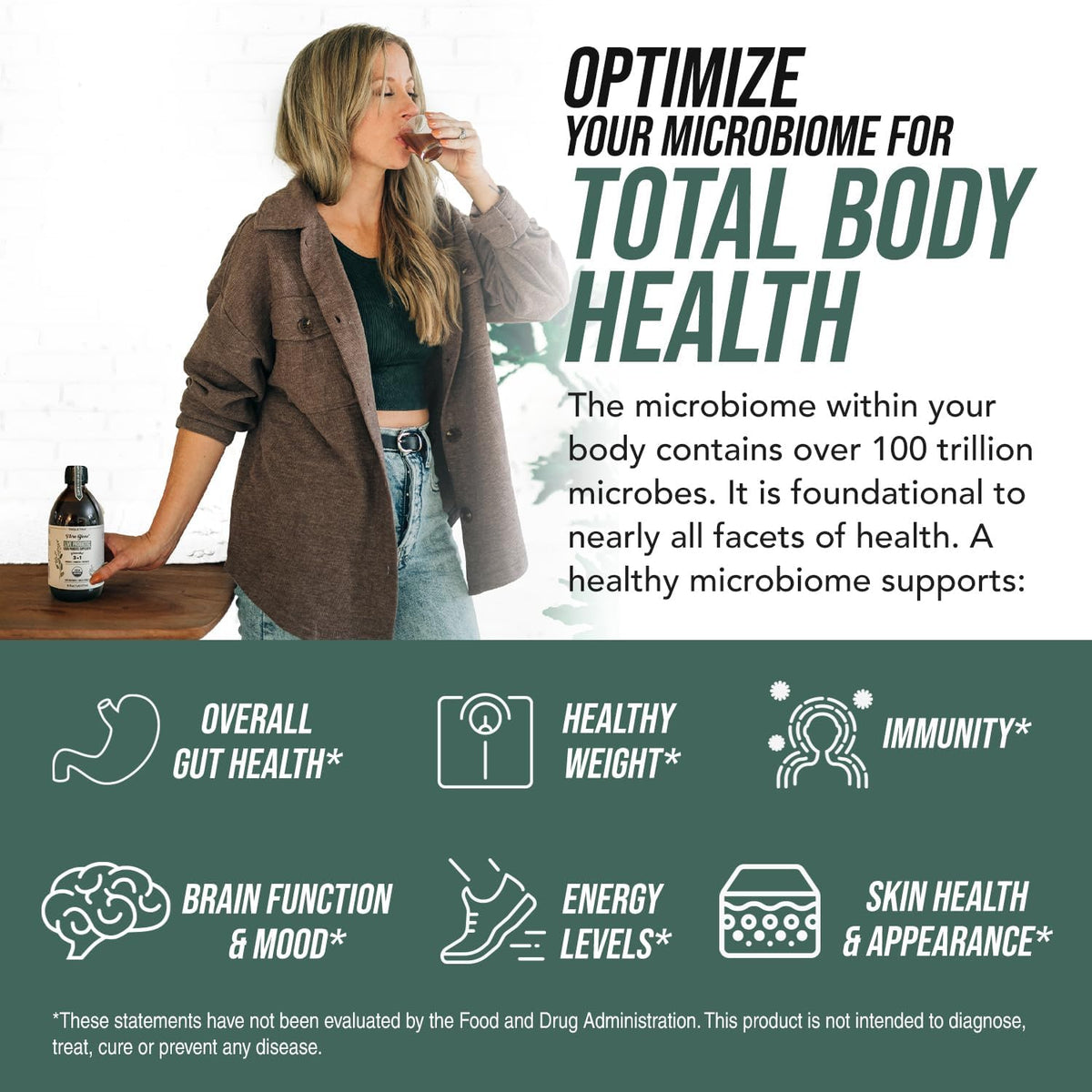 Flora Biome - Organic Live Culture Probiotic, Prebiotic, & Postbiotic