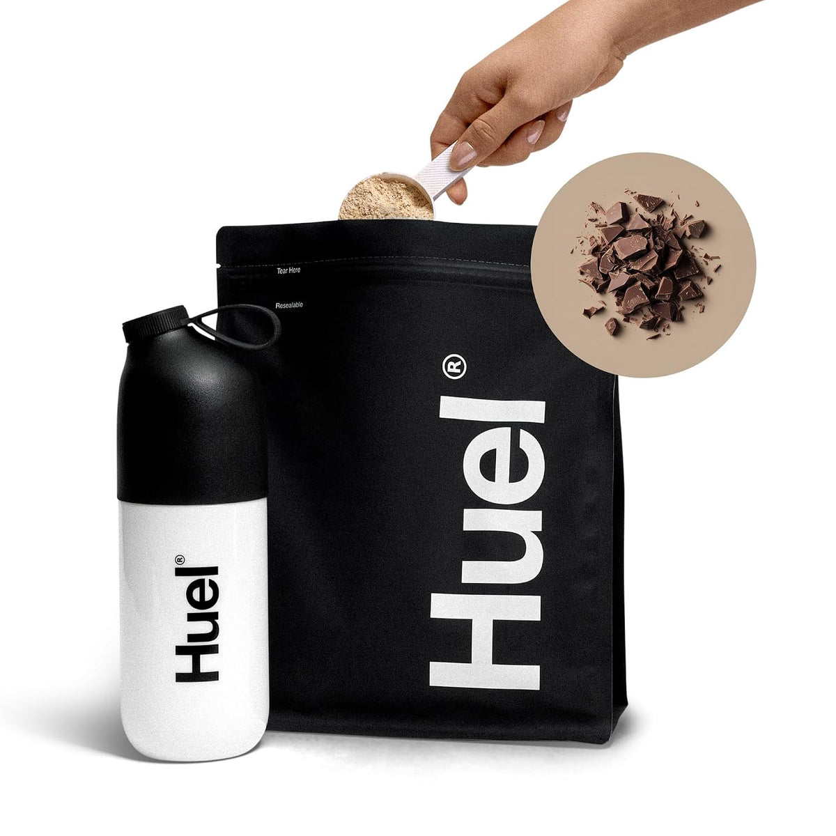 Huel Black Edition | Chocolate 40g Vegan Protein Powder | Meal Replacement | 17 Servings | 8g Fiber | 27 Vitamins and Minerals | Gluten Free | Nutritionally Complete Meal Replacement