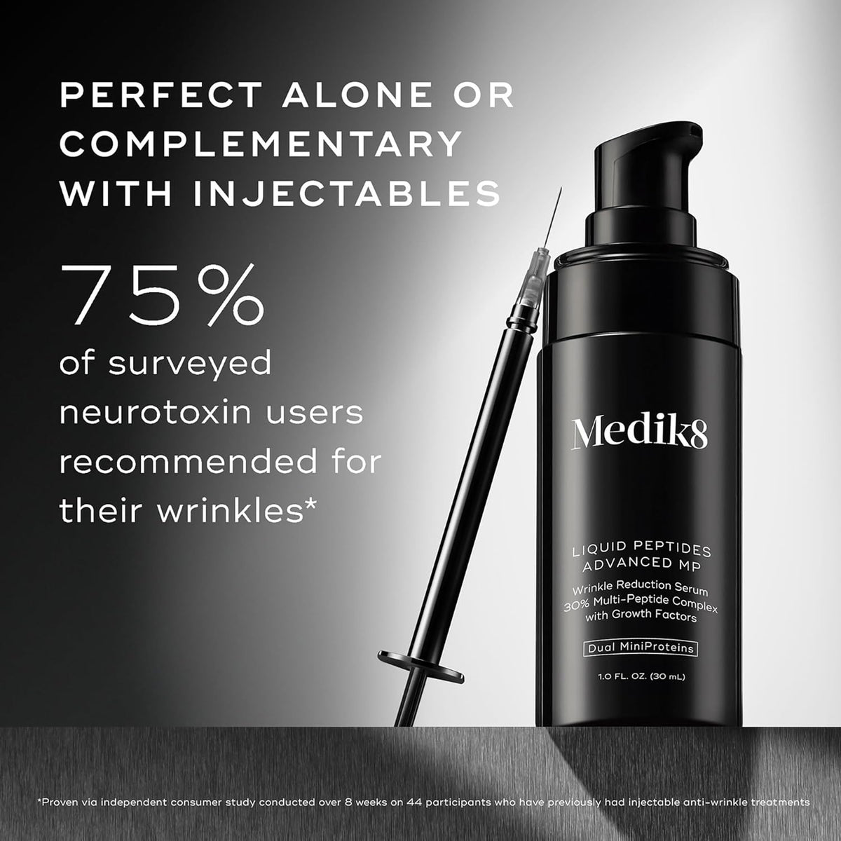 Medik8 Liquid Peptides Advanced MP - Peptide Serum - Face Serum for Wrinkle Reduction - Hydrating and Supports Collagen, Hyaluronic Acid - 1 oz.