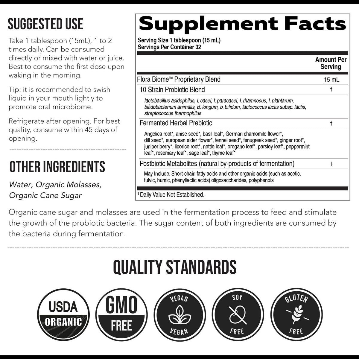 Flora Biome - Organic Live Culture Probiotic, Prebiotic, & Postbiotic