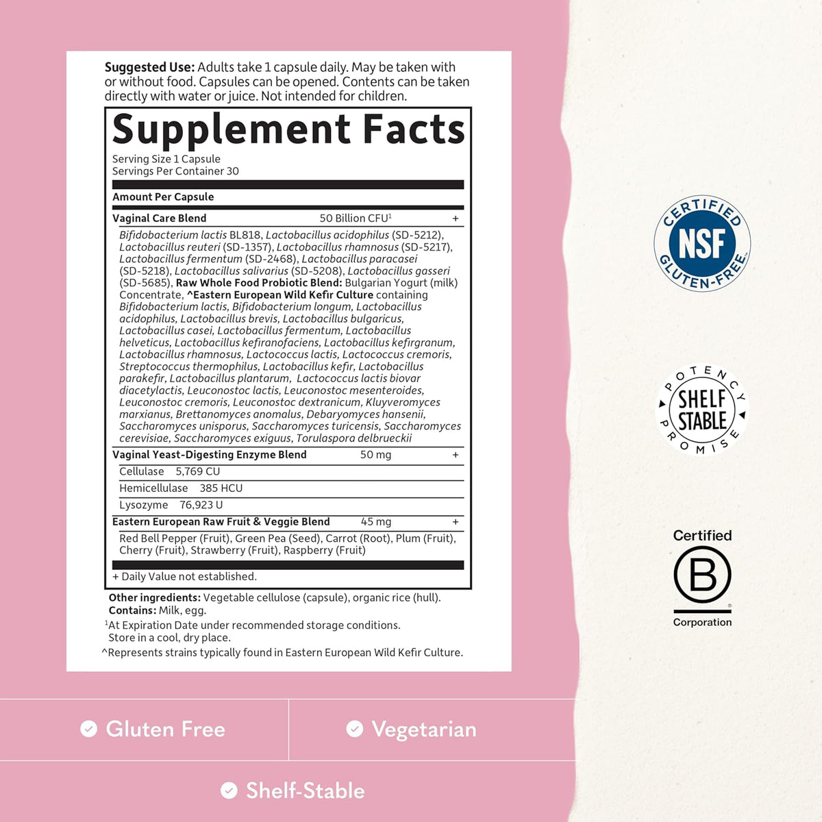 Garden of Life Raw Probiotics Vaginal Care, 50 Billion CFU, Shelf Stable