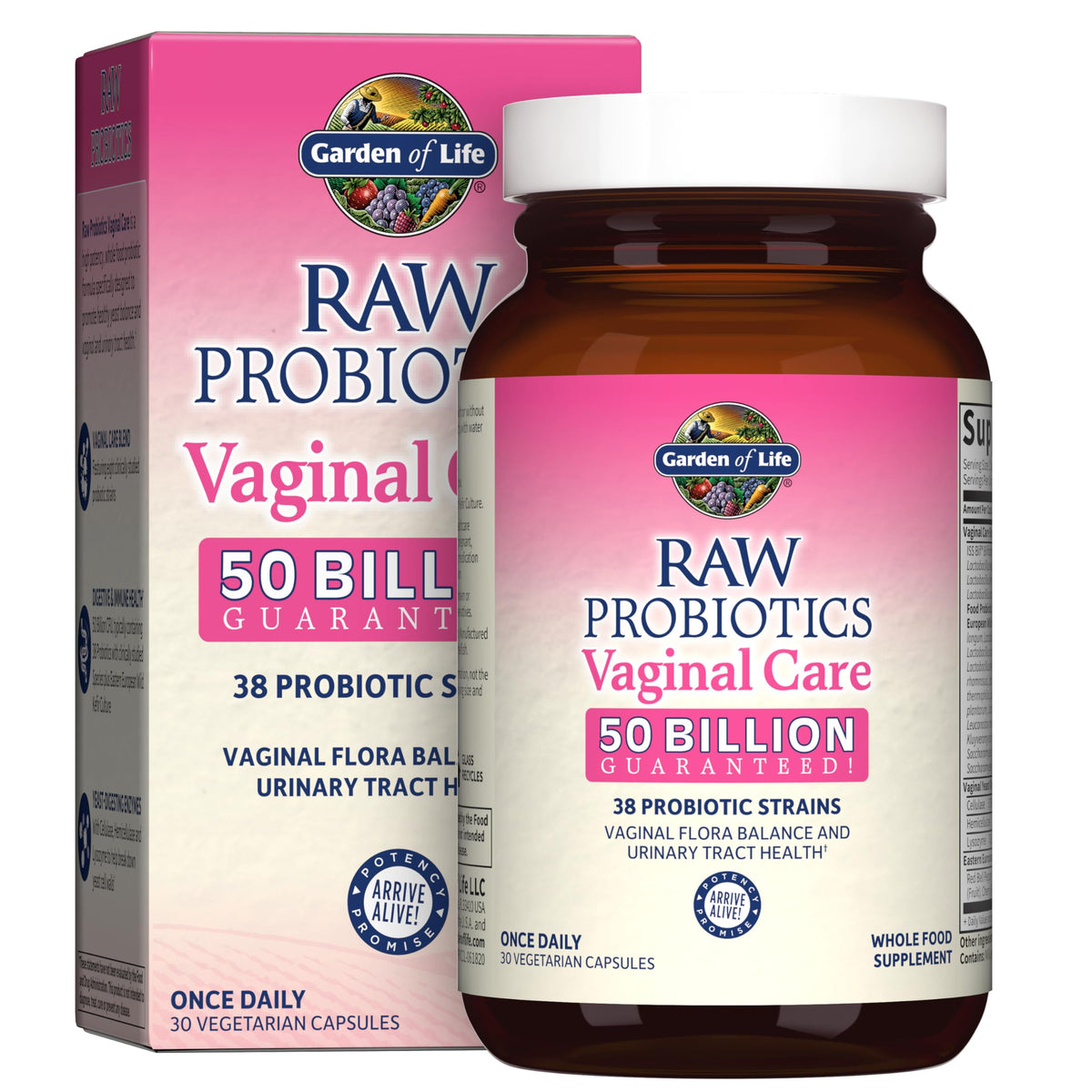 Garden of Life Raw Probiotics Vaginal Care, 50 Billion CFU, Shelf Stable